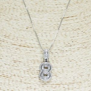 Crystal Stone Silver Necklace #8